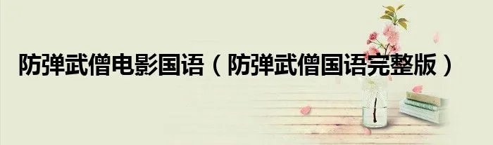 防弹武僧电影国语（防弹武僧国语完整版）