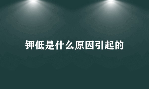 钾低是什么原因引起的