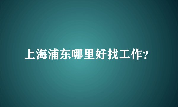 上海浦东哪里好找工作？