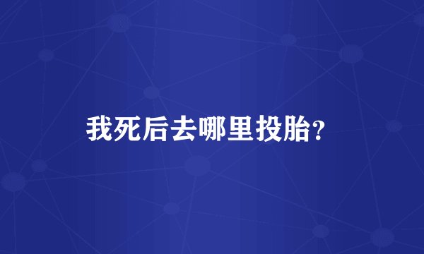 我死后去哪里投胎？