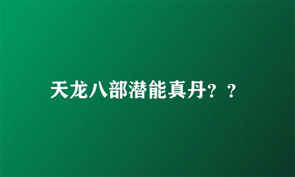 天龙八部潜能真丹??