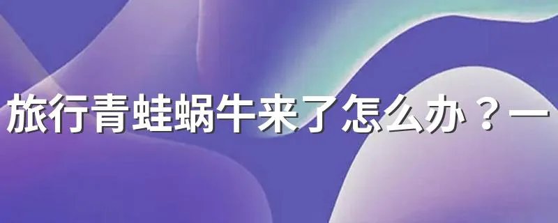 旅行青蛙蜗牛来了怎么办？一起来玩这个游戏吧