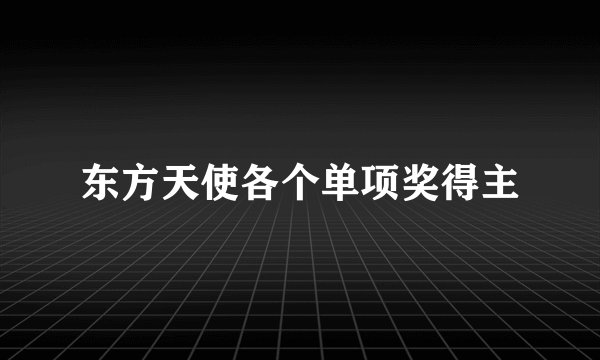 东方天使各个单项奖得主