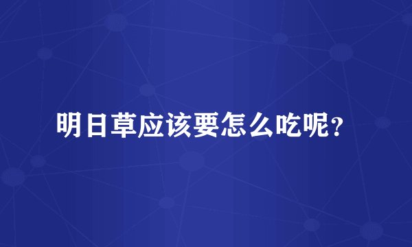 明日草应该要怎么吃呢？