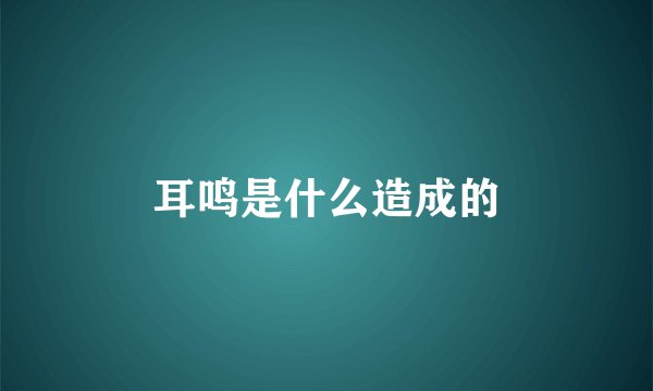 耳鸣是什么造成的