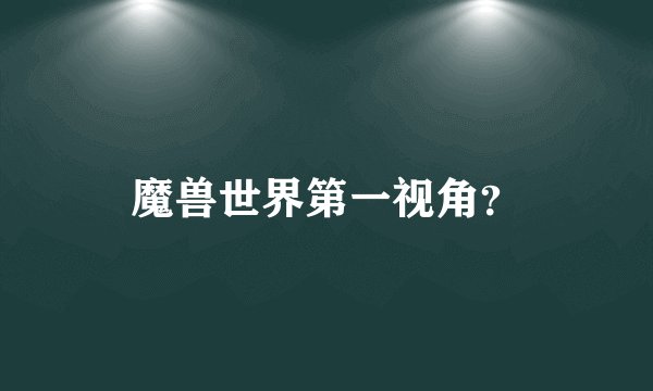 魔兽世界第一视角?