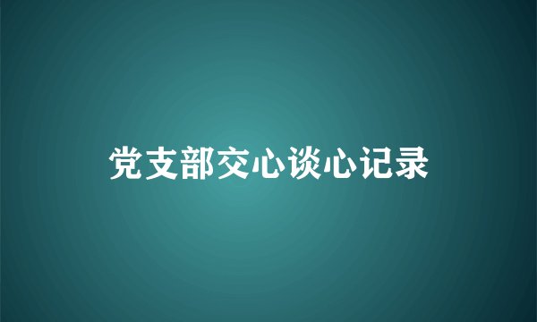 党支部交心谈心记录