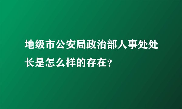 地级市公安局政治部人事处处长是怎么样的存在？