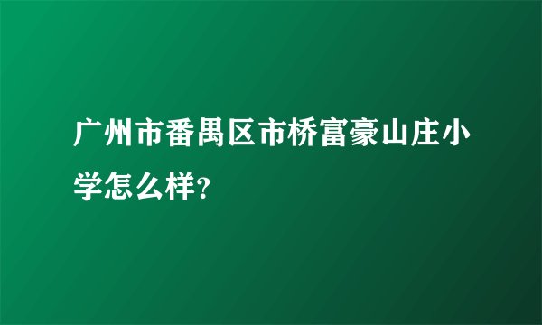 广州市番禺区市桥富豪山庄小学怎么样？
