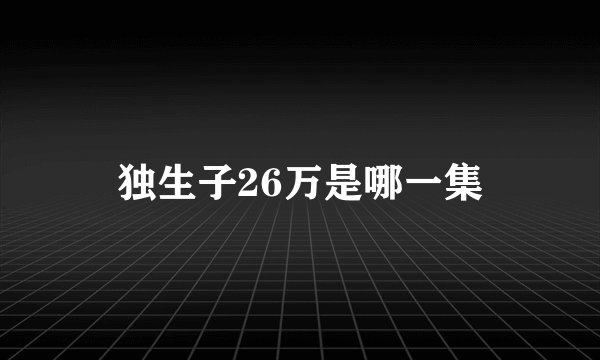 独生子26万是哪一集