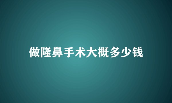 做隆鼻手术大概多少钱