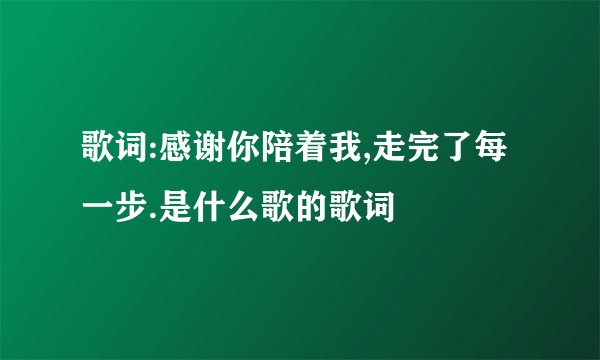 歌词:感谢你陪着我,走完了每一步.是什么歌的歌词