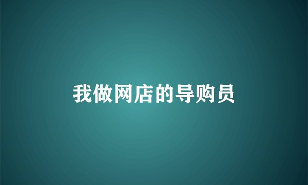 我做网店的导购员