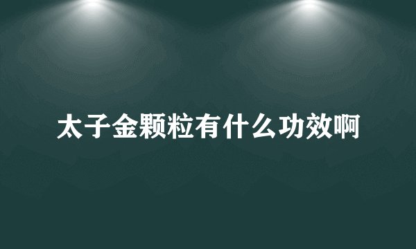 太子金颗粒有什么功效啊