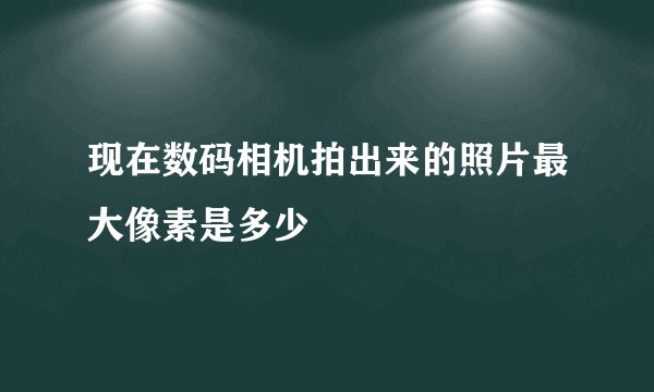 现在数码相机拍出来的照片最大像素是多少