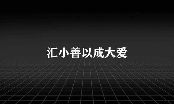 汇小善以成大爱