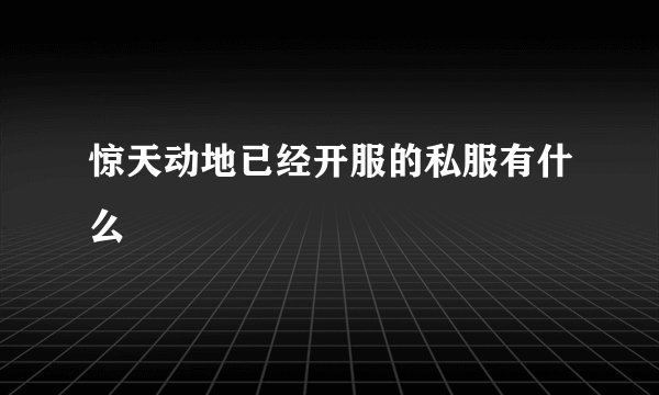 惊天动地已经开服的私服有什么
