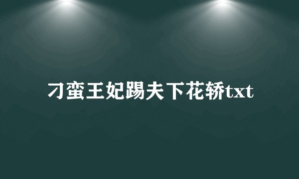 刁蛮王妃踢夫下花轿txt