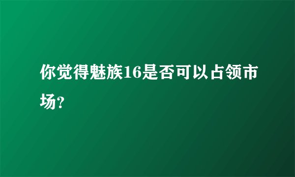 你觉得魅族16是否可以占领市场？
