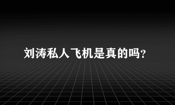 刘涛私人飞机是真的吗？