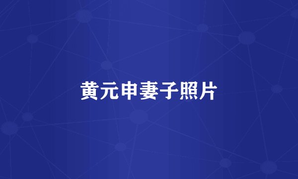 黄元申妻子照片