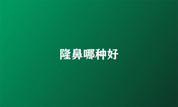 隆鼻哪种好
