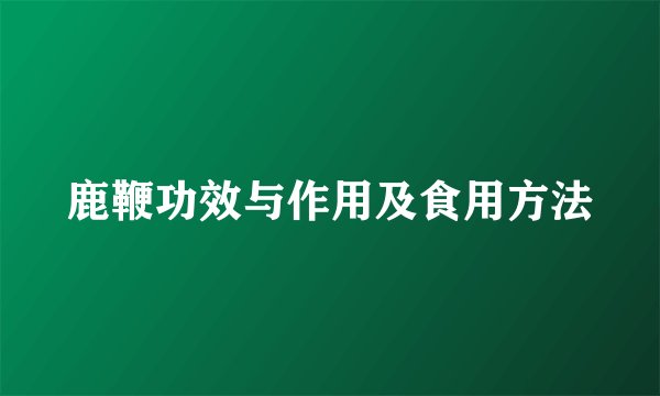 鹿鞭功效与作用及食用方法