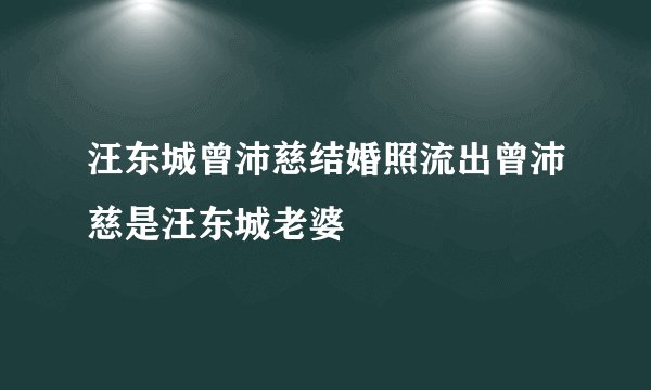 汪东城曾沛慈结婚照流出曾沛慈是汪东城老婆