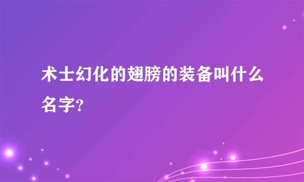 术士幻化的翅膀的装备叫什么名字？