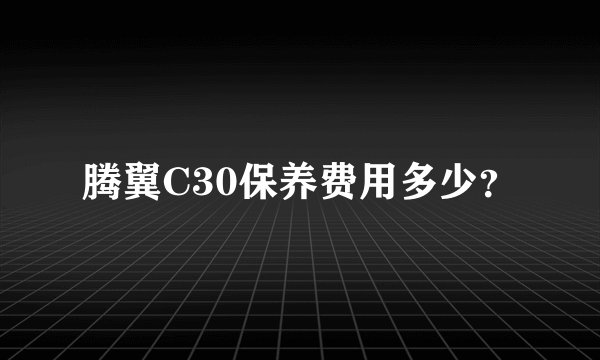 腾翼C30保养费用多少？
