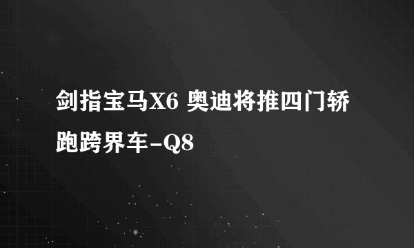剑指宝马X6 奥迪将推四门轿跑跨界车-Q8