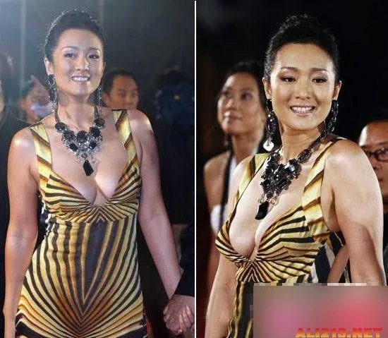 深V装八字奶酥胸隐现!女星真空上阵斗胸出位