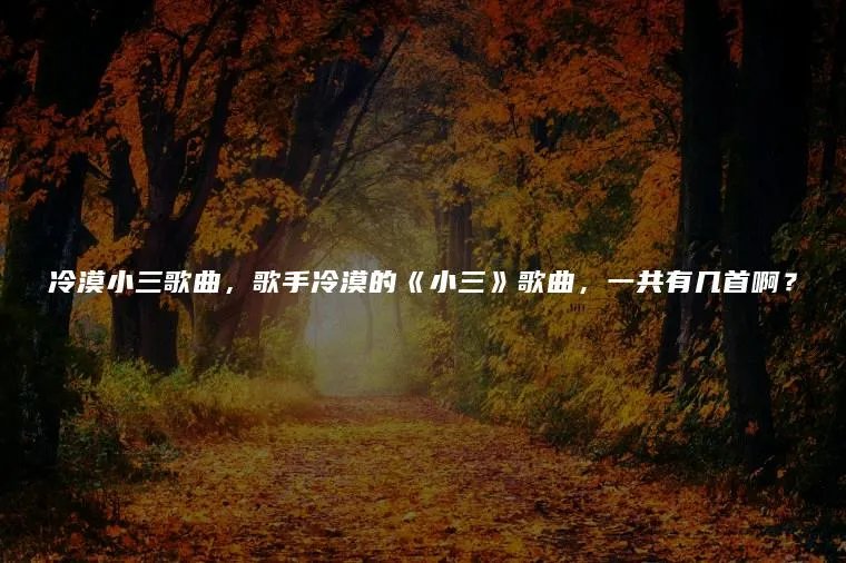 冷漠小三歌曲，歌手冷漠的《小三》歌曲，一共有几首啊？