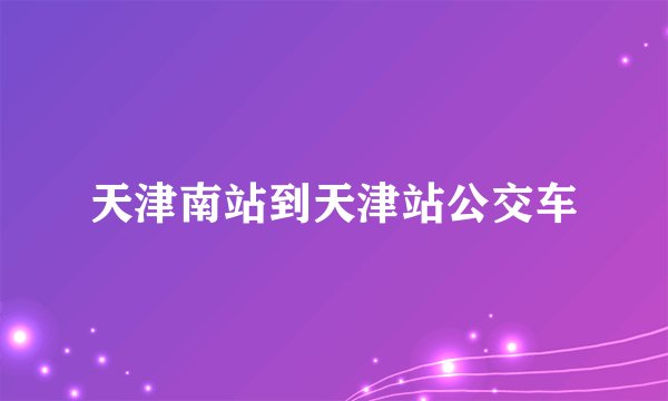 天津南站到天津站公交车