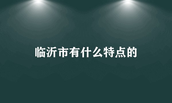 临沂市有什么特点的