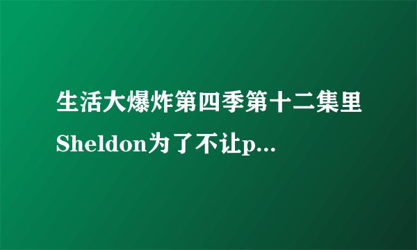 生活大爆炸第四季第十二集里Sheldon为了不让penny 知道他们开发软件创意而唱的歌是什么歌？