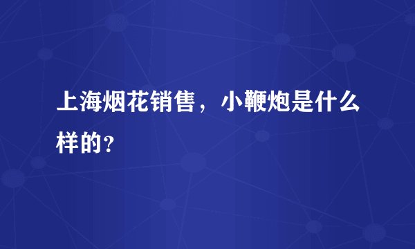 上海烟花销售，小鞭炮是什么样的？