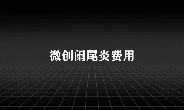 微创阑尾炎费用