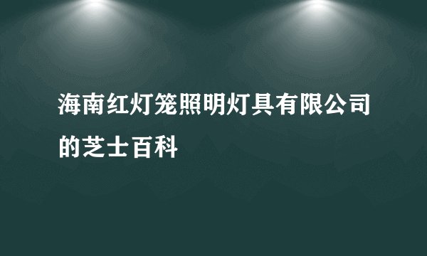 海南红灯笼照明灯具有限公司的芝士百科