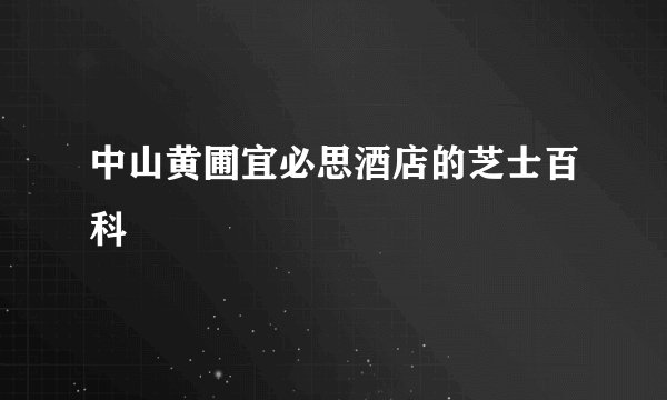 中山黄圃宜必思酒店的芝士百科