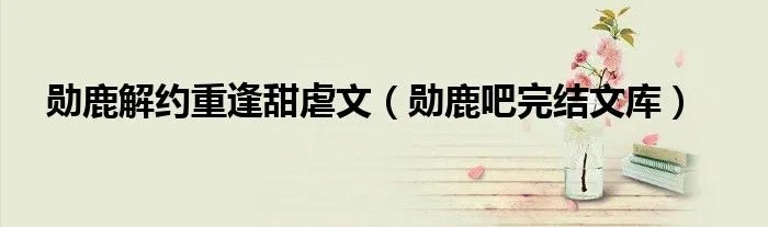勋鹿解约重逢甜虐文（勋鹿吧完结文库）
