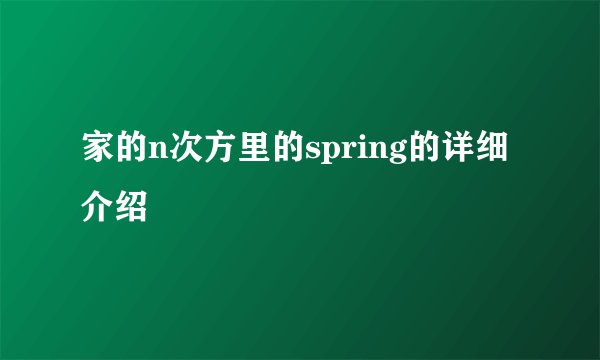 家的n次方里的spring的详细介绍