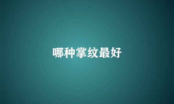 哪种掌纹最好