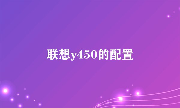 联想y450的配置