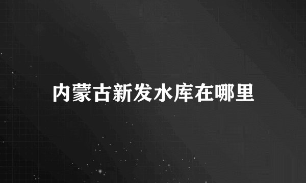 内蒙古新发水库在哪里