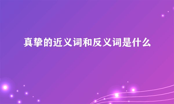 真挚的近义词和反义词是什么