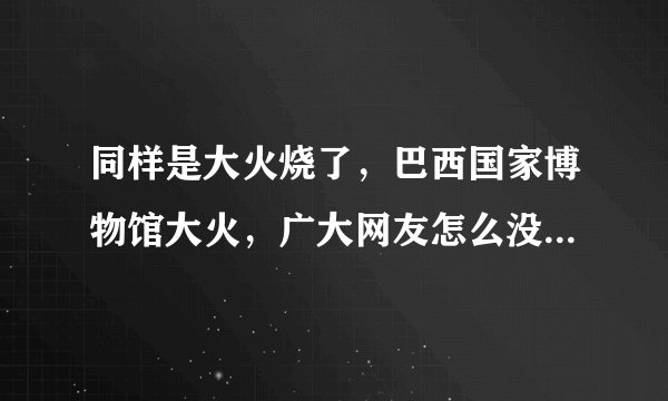 同样是大火烧了,巴西国家博物馆大火,广大网友怎么没这个反应?