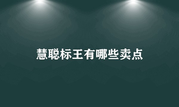 慧聪标王有哪些卖点