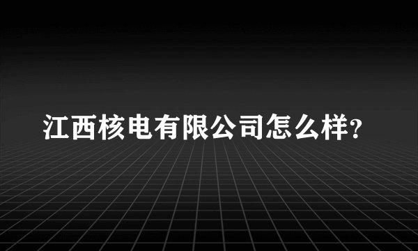 江西核电有限公司怎么样？
