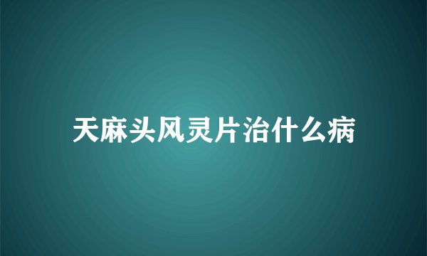 天麻头风灵片治什么病